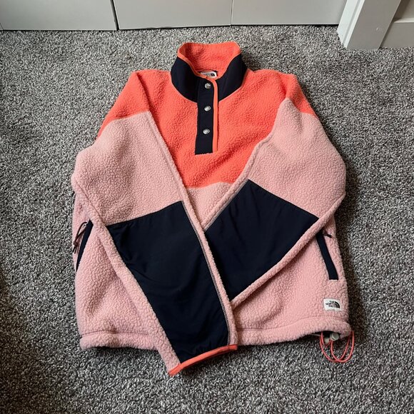 The North Face Tops - Used The North Face Cragmont Fleece Women's Pullover, Pink Colorblock, XL